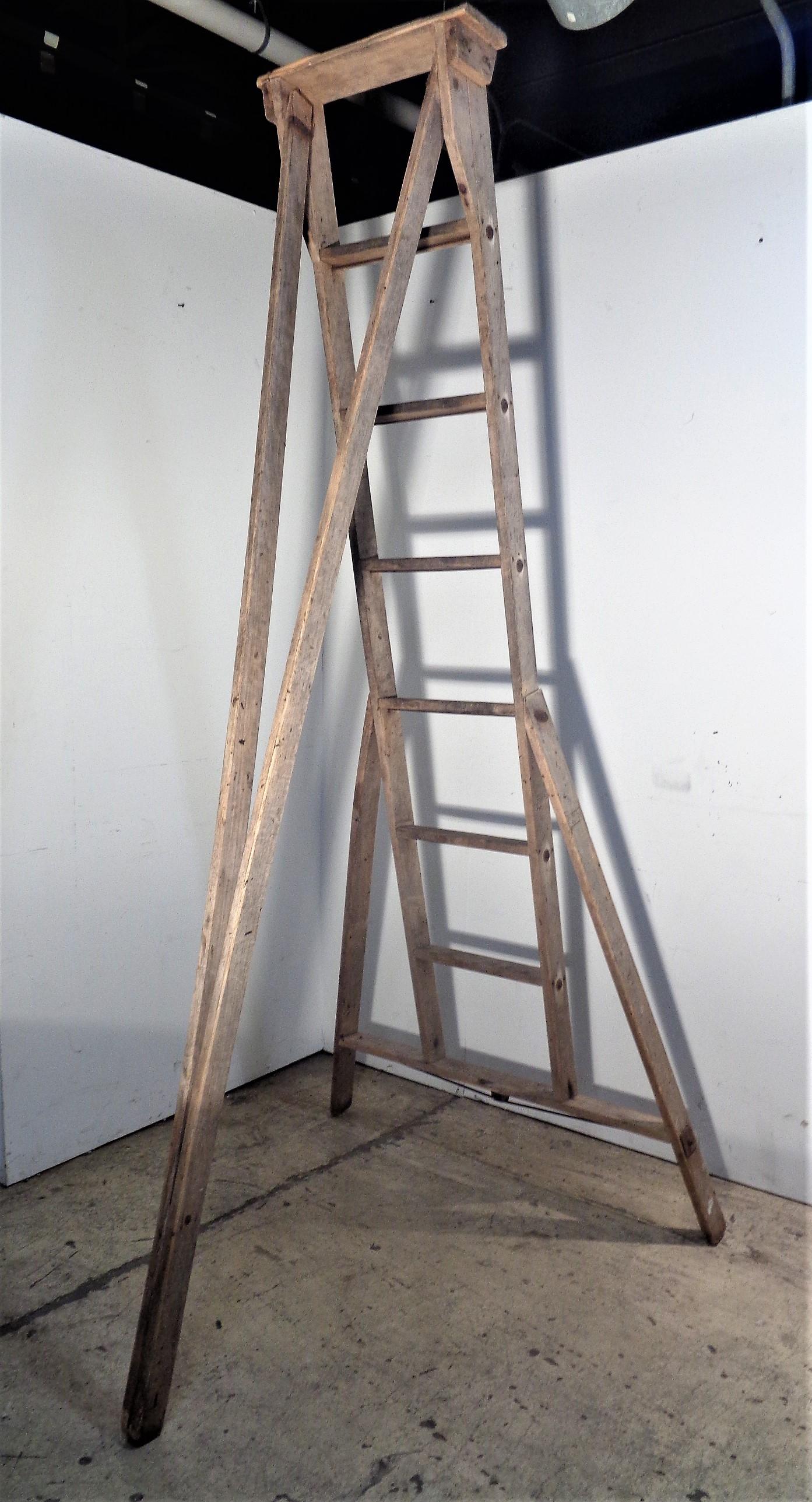 Mid-20th Century American A-Frame Orchard Ladder, 1940's For Sale