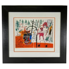 American Abstract Expressionist Lithograph, "By Pine Trees" Jean Michel Basquiat