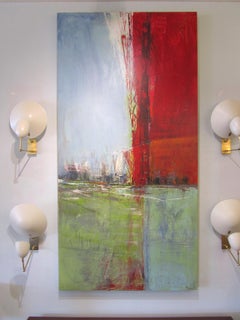 American Abstract Expressionist Mixed-Media Panel, Moshe Y