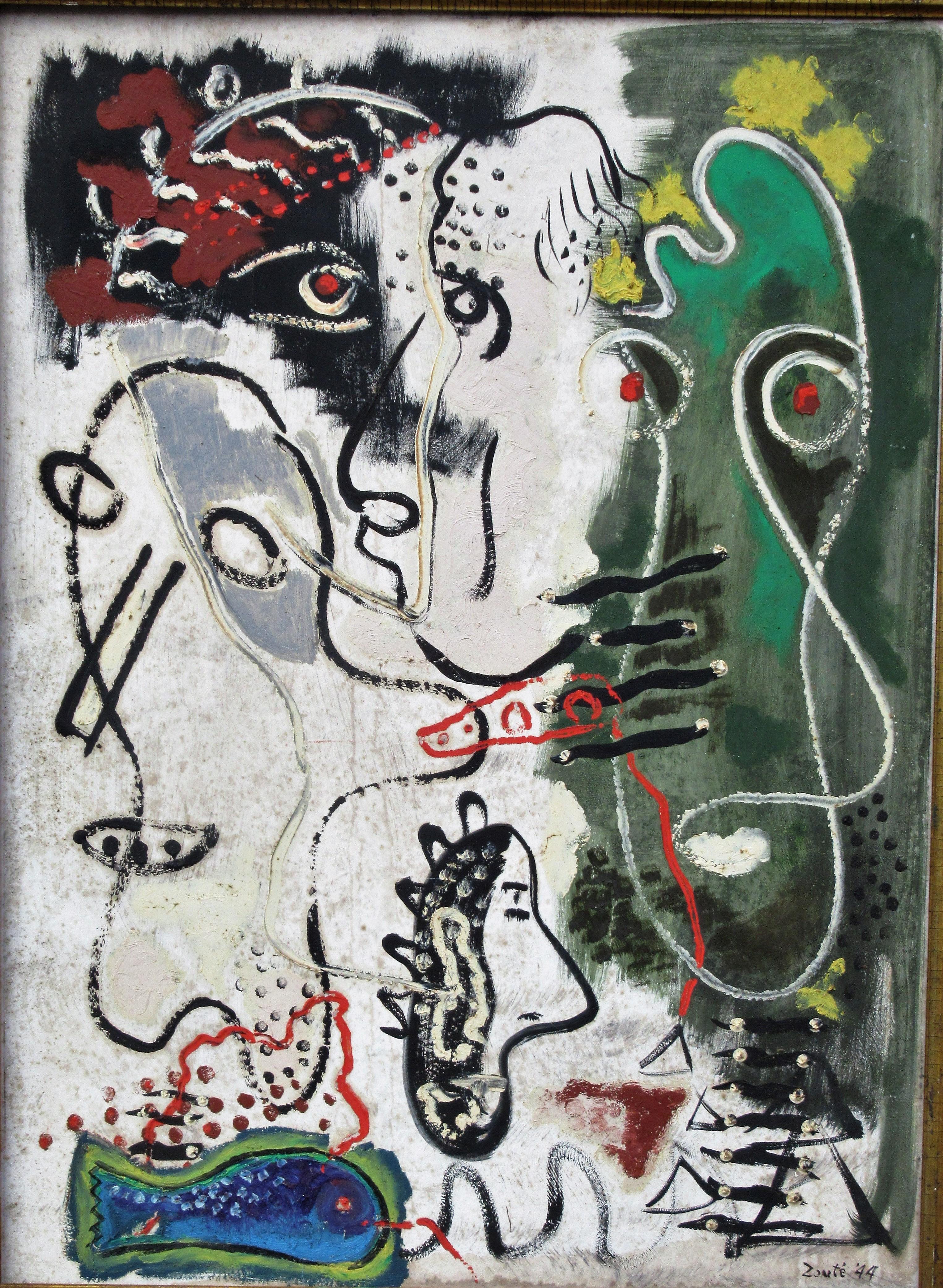 American  Abstract Expressionist Painting by Zoute, 1944 6