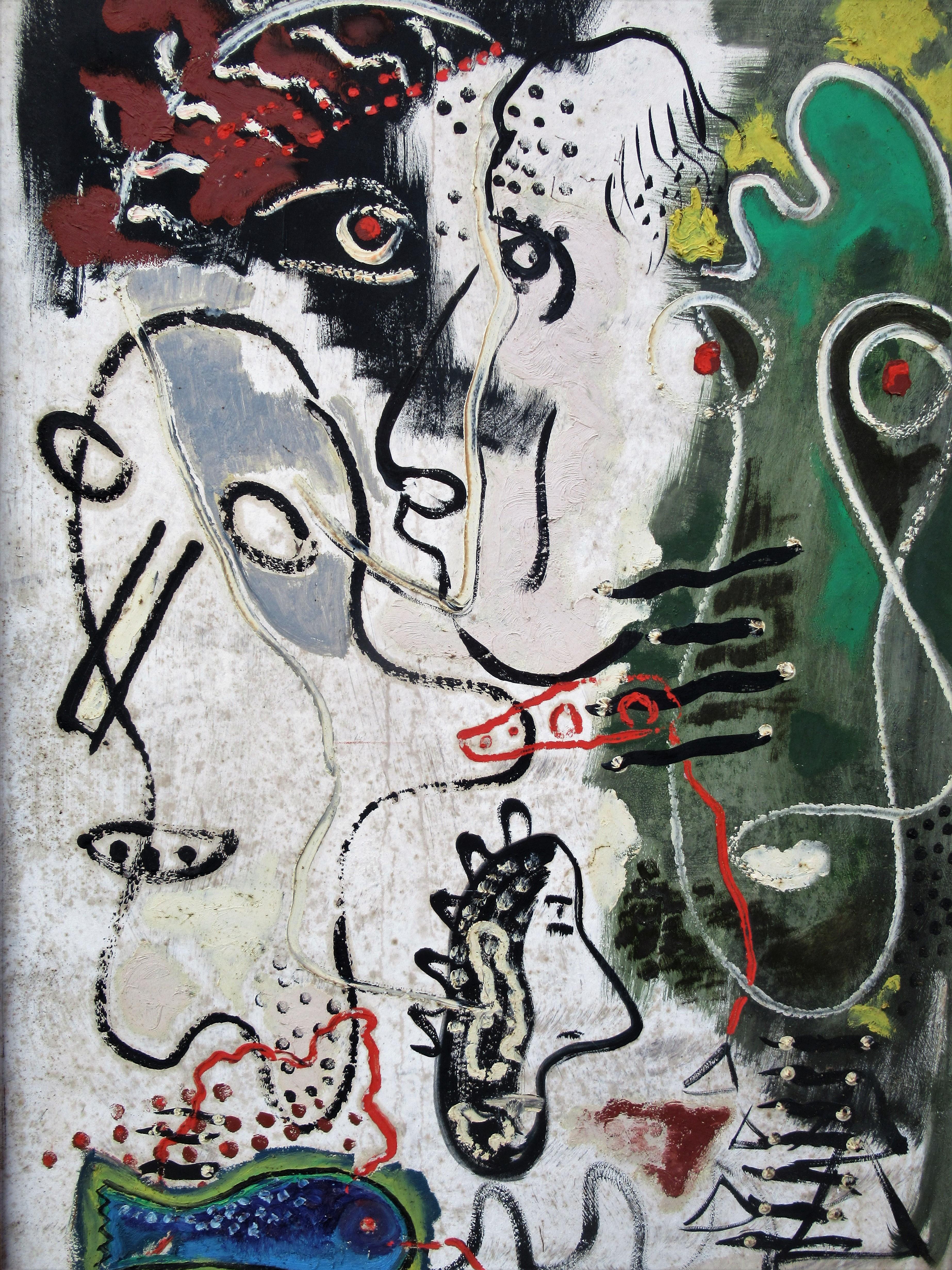 Mid-20th Century American  Abstract Expressionist Painting by Zoute, 1944