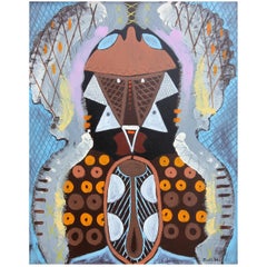 Abstraktes amerikanisches Gemälde von Zoute, 1953