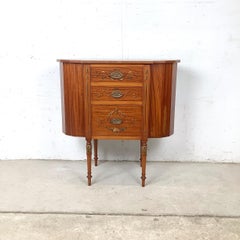 American Adam Revival Satinwood Martha Washington Sewing Cabinet, Aimone Mfg.