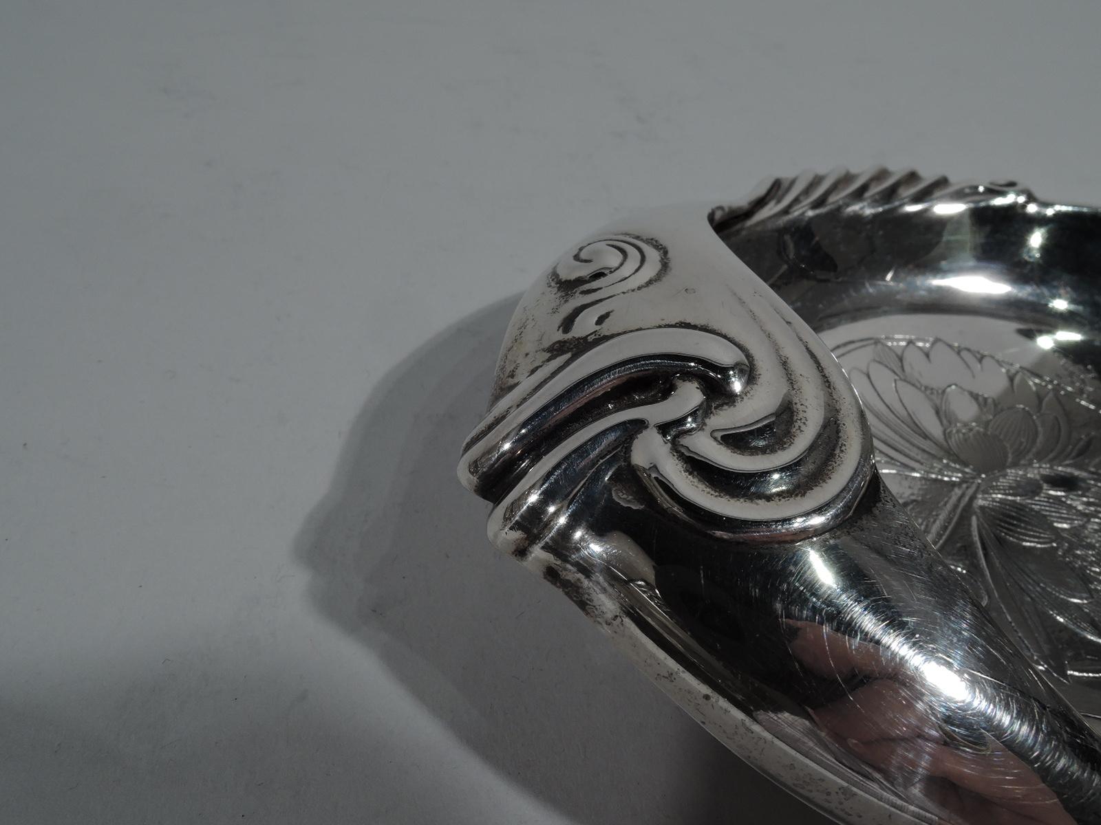 American Aesthetic Japonesque Sterling Silver Fish Dish by Whiting In Excellent Condition In New York, NY