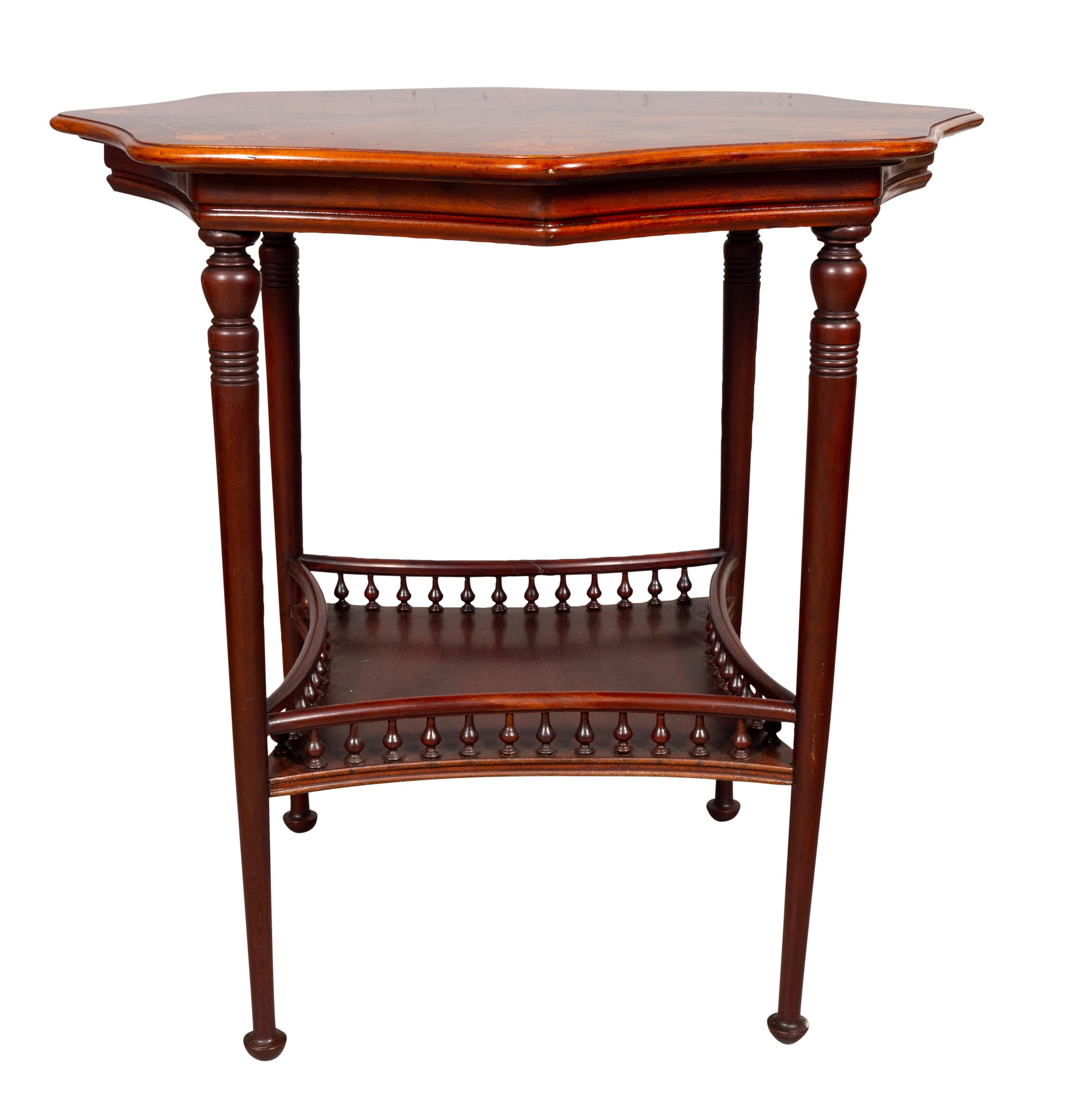 Aesthetic Movement American Aesthetic Mahogany and Inlaid Table For Sale