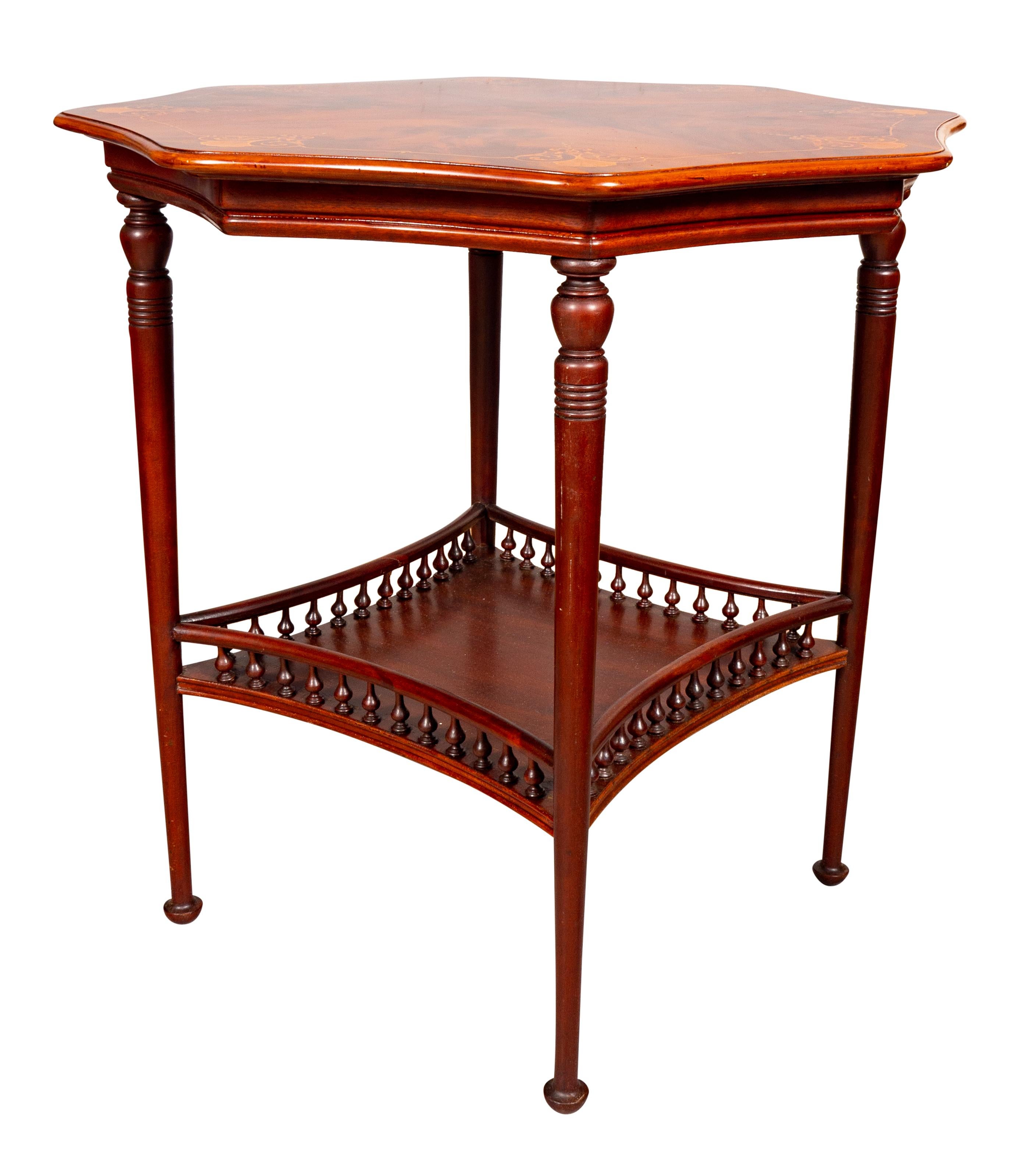 Late 19th Century American Aesthetic Mahogany and Inlaid Table For Sale