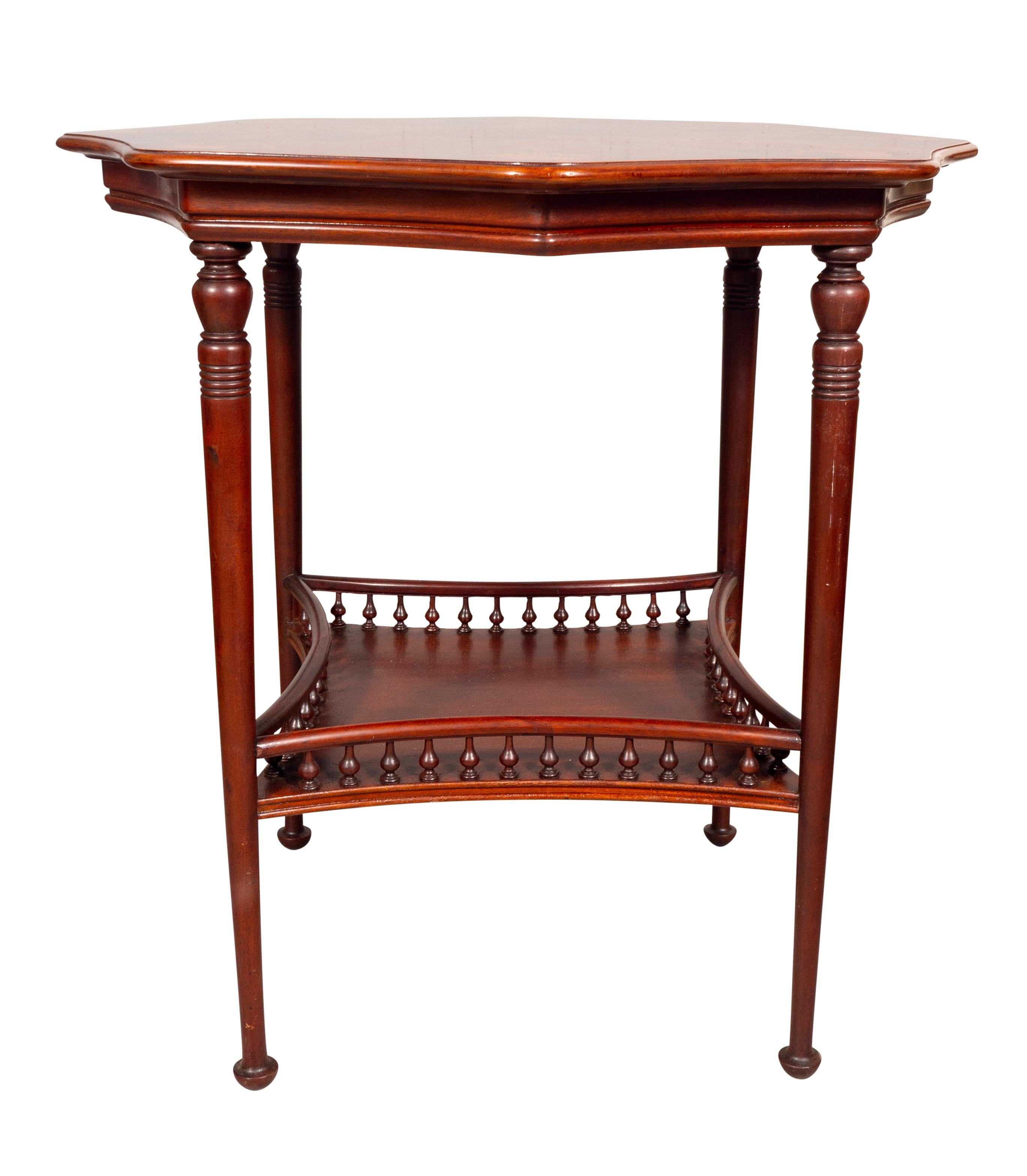 American Aesthetic Mahogany and Inlaid Table For Sale 1