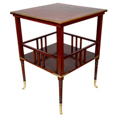 American Aesthetic Mahogany and Mother of Pearl Table by A&H Lejambre