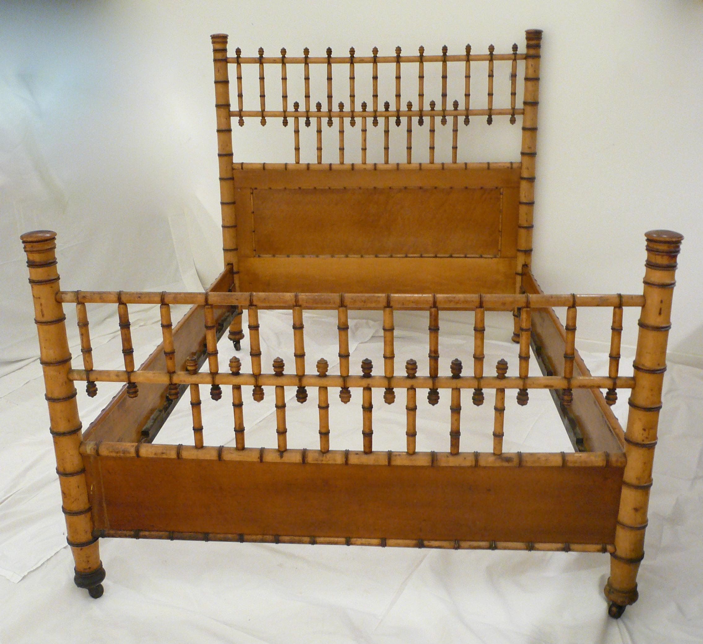 faux bamboo queen bed