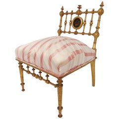 Chaise pantoufle en bois doré du mouvement esthétique américain, vers la fin des années 1800