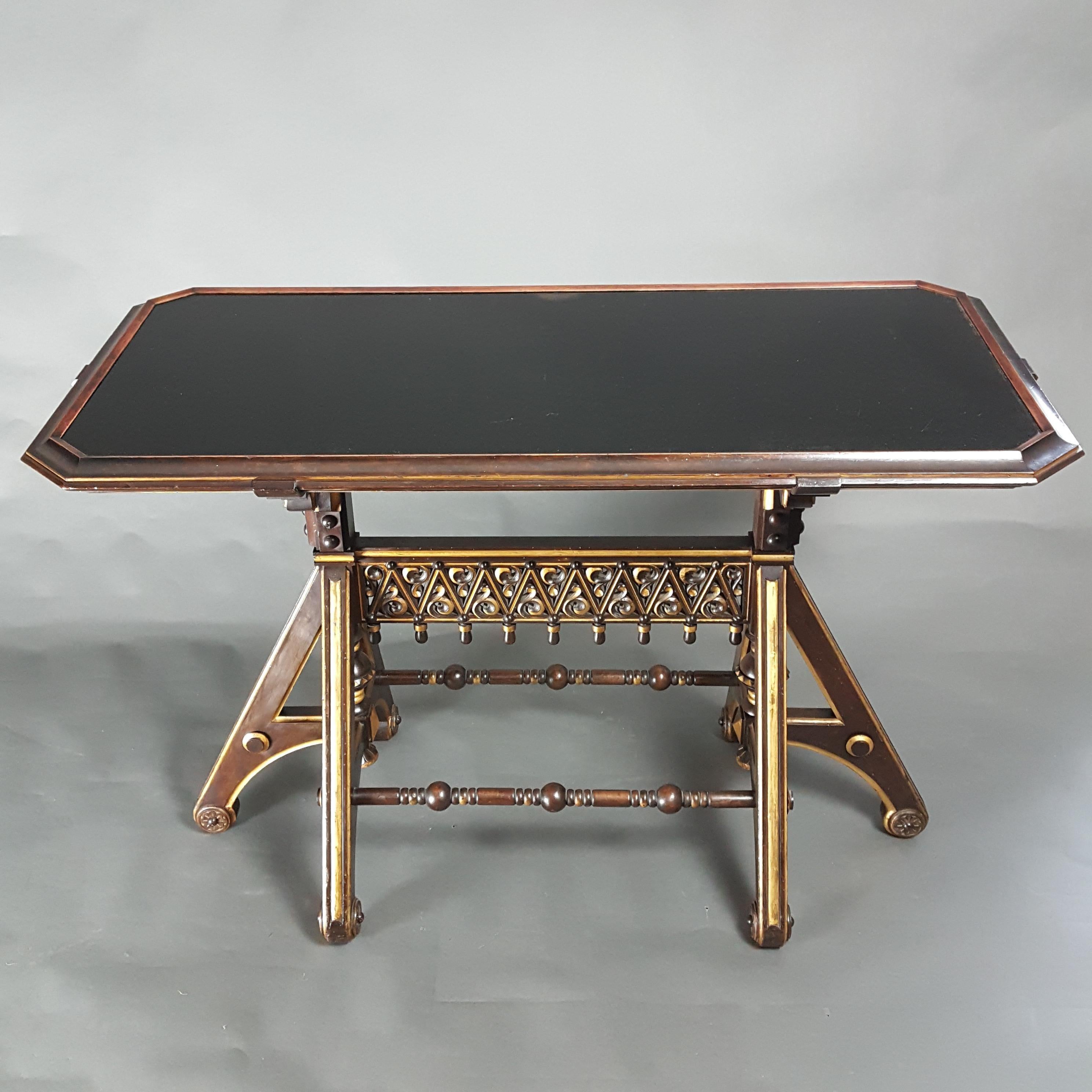 Table gothique ébonisée Aesthetic Movement style Herter Brothers Bon état - En vente à Tunbridge Wells, GB