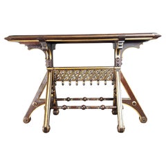 American Aesthetic Movement Gothic ebonised table Herter Brothers style