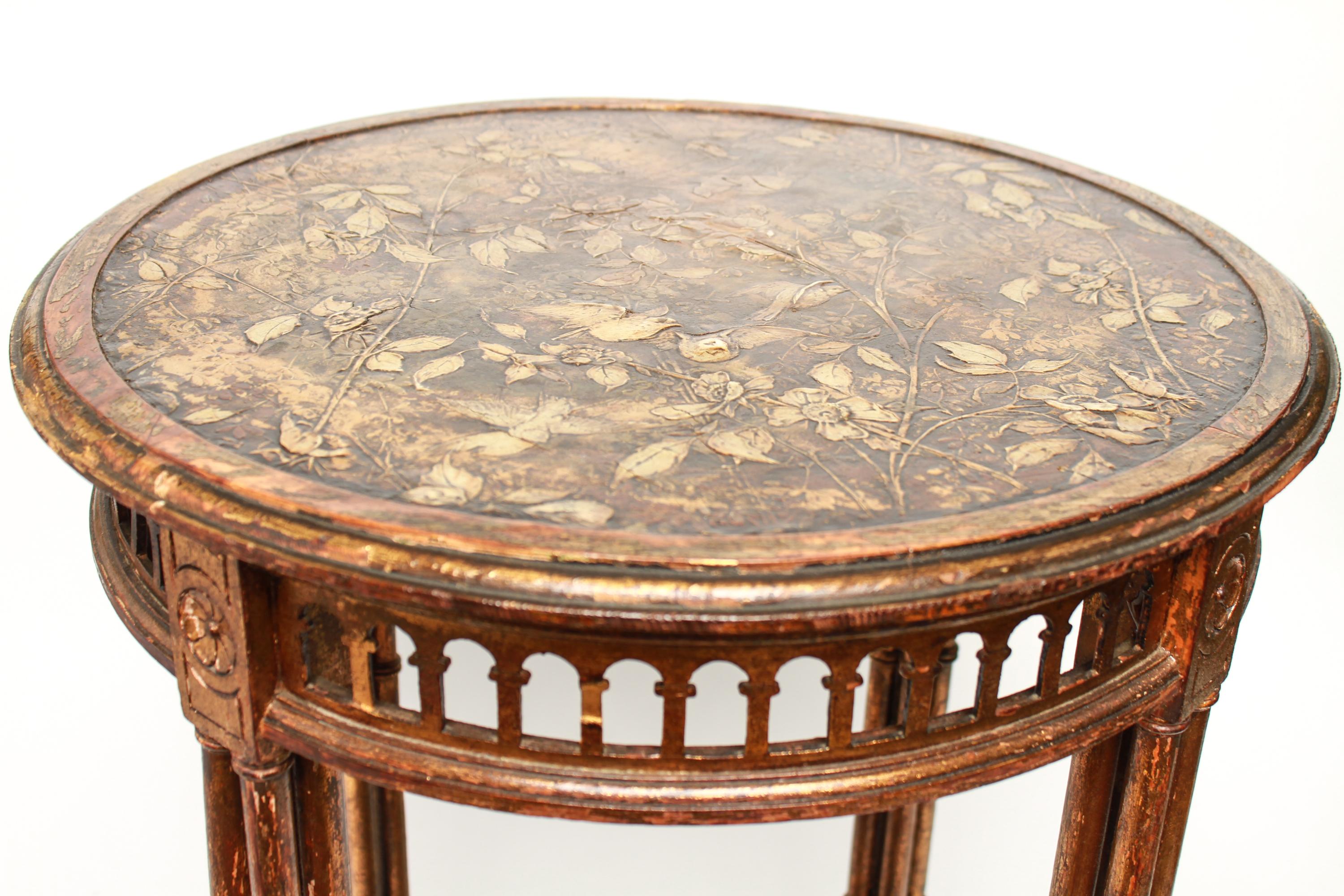 American Aesthetic Movement Parcel-Gilt Side Table In Good Condition In New York, NY