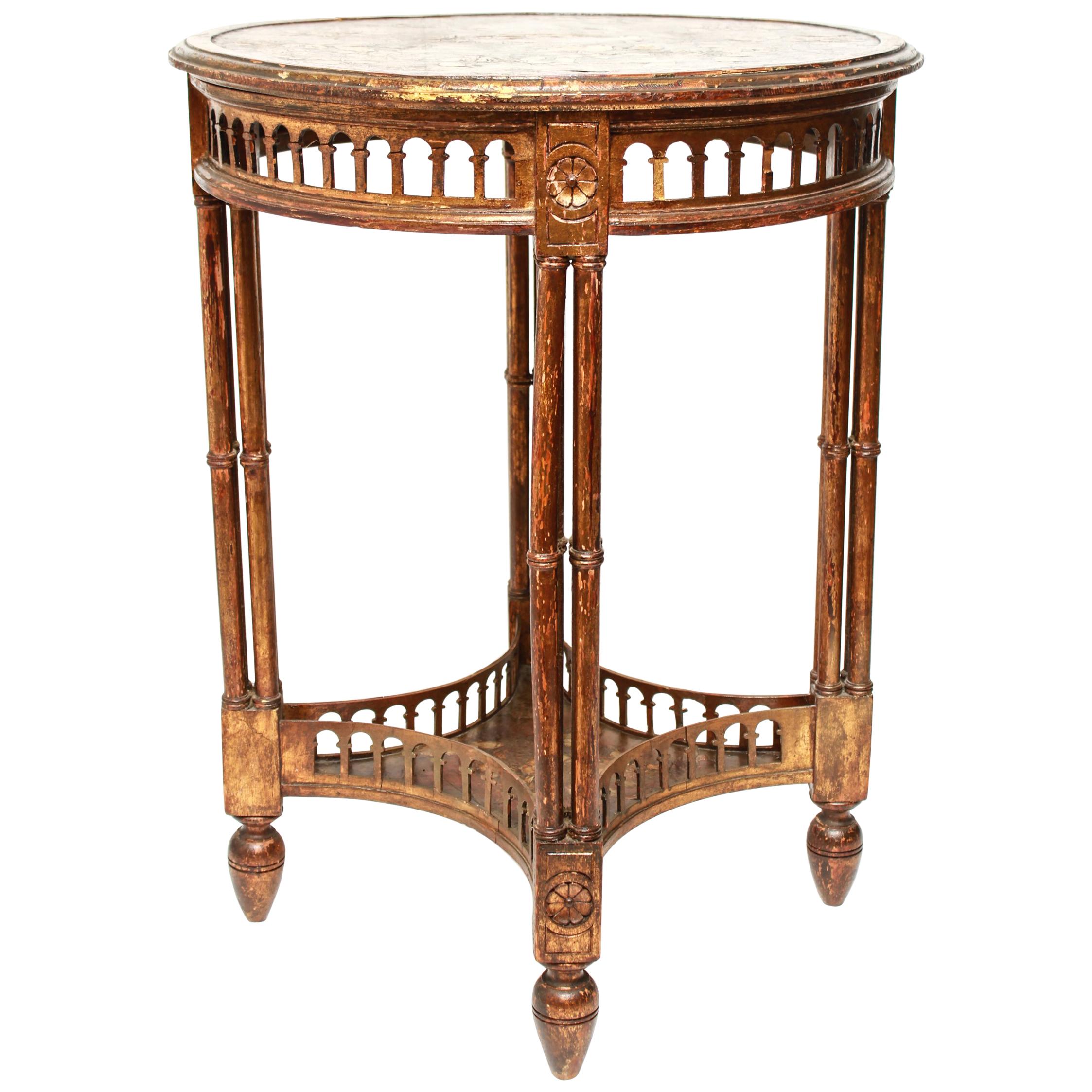American Aesthetic Movement Parcel-Gilt Side Table
