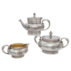 American Aesthetic Movement Silver Plated Tea Set By Meriden B Company