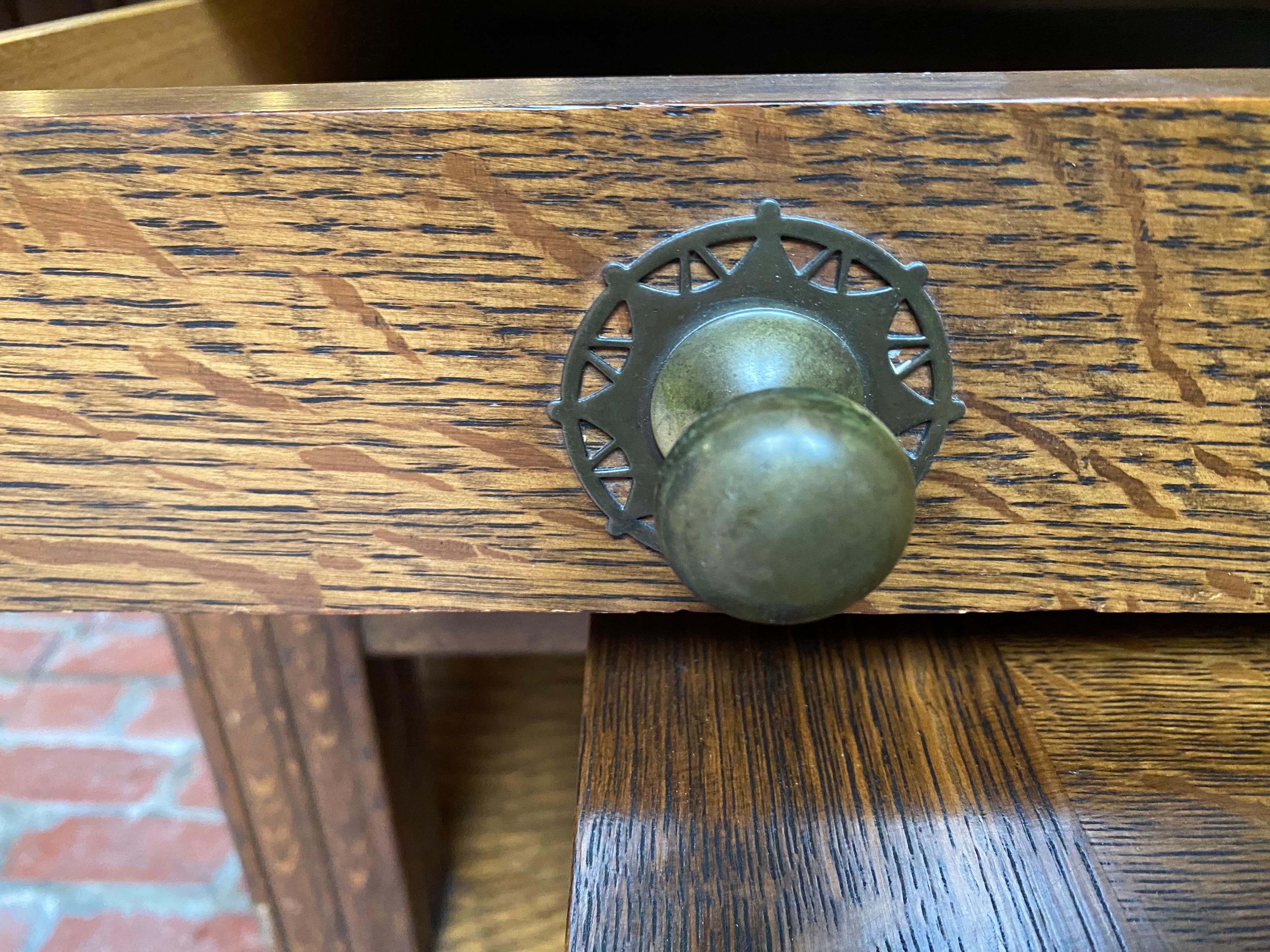 American Aesthetic Oak Partners Desk manner Louis Comfort Tiffany 4