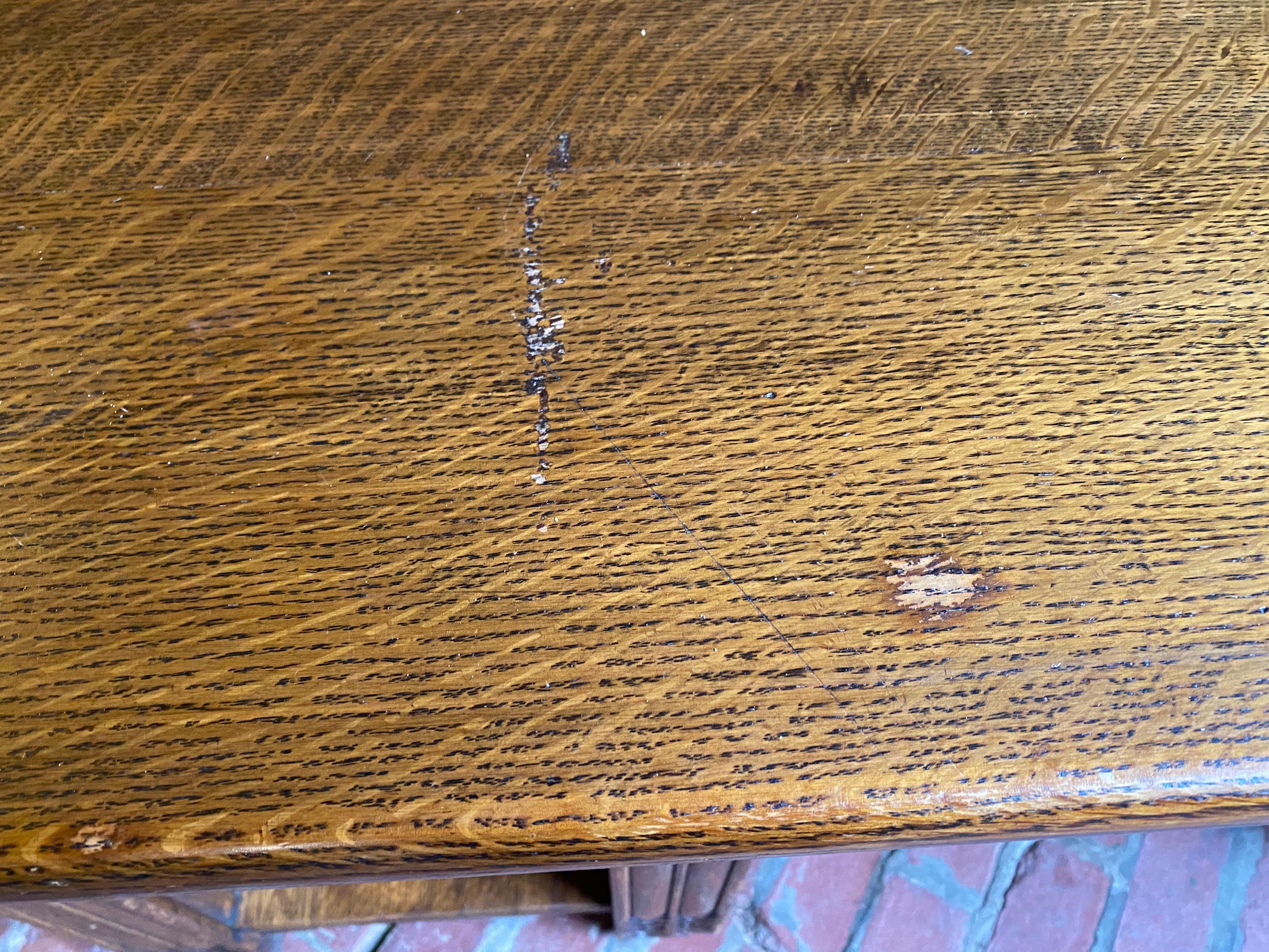 American Aesthetic Oak Partners Desk manner Louis Comfort Tiffany In Good Condition For Sale In Buffalo, NY