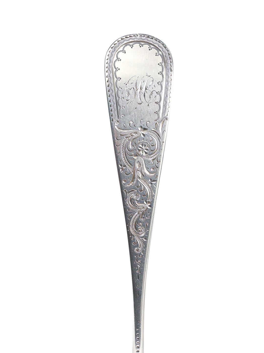 American Aesthetic Period R. & W. Wilson Brite Cut Sterling Silver Serving Spoon For Sale 7