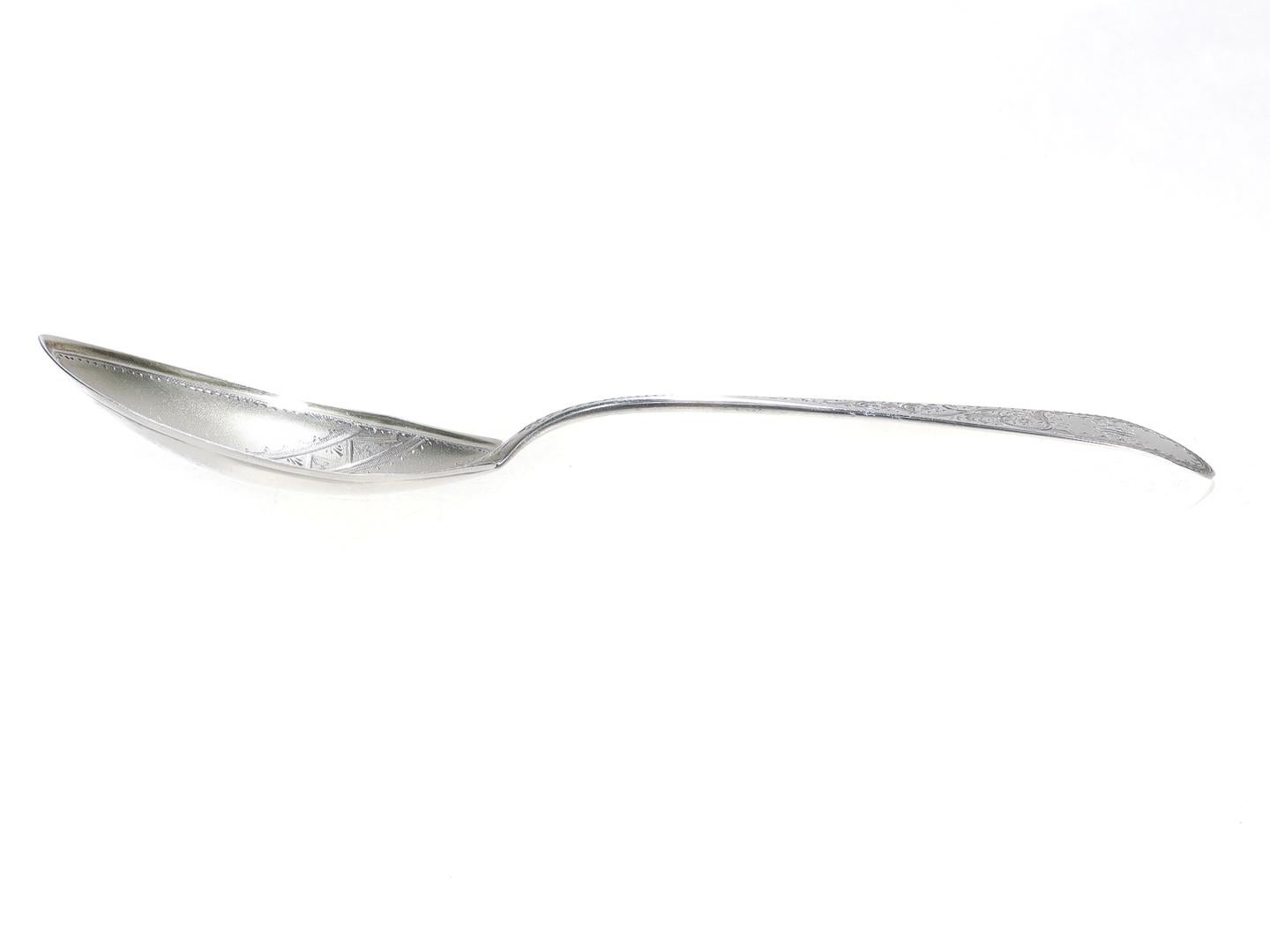Women's or Men's American Aesthetic Period R. & W. Wilson Brite Cut Sterling Silver Serving Spoon For Sale
