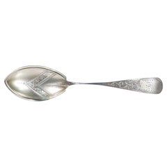 Vintage American Aesthetic Period R. & W. Wilson Brite Cut Sterling Silver Serving Spoon