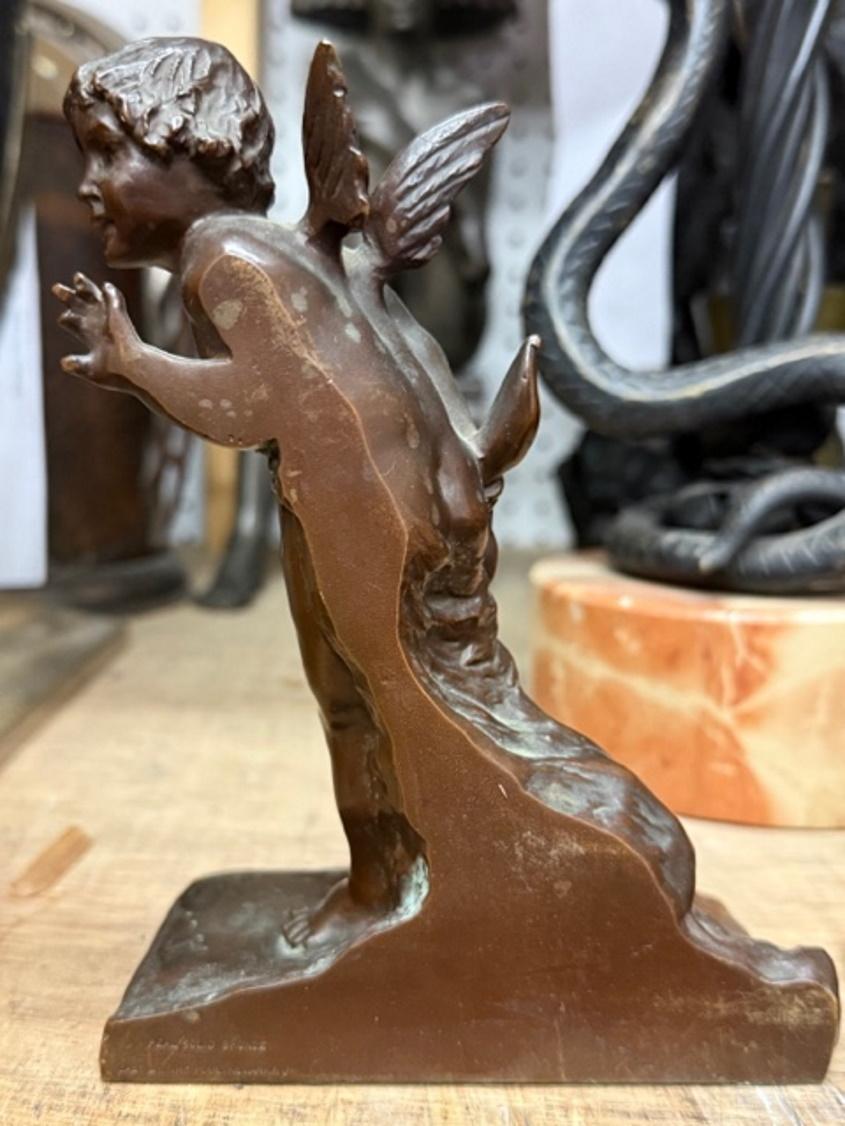 American Aestheticism, Griffoul Foundry Sculptural Bronze Bookends, Early XX C. For Sale 8