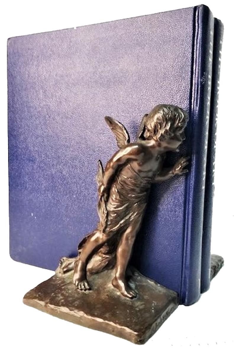 Aesthetic Movement American Aestheticism, Griffoul Foundry Sculptural Bronze Bookends, Early XX C. For Sale