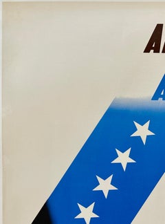 AMERICAN AIRLINES - ALL EUROPE Original Vintage Airline Travel Tourism Poster