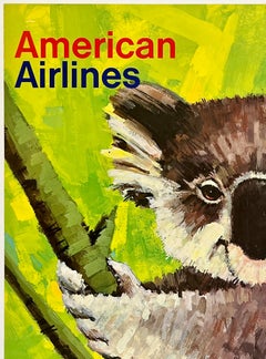 AMERICAN AIRLINES - AUSTRALIA Original Vintage Airline Travel Tourism Poster