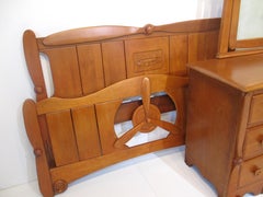 American Airlines DC-3 Airplane Vanity Full Size Bed Set by Virginia Maple Co.