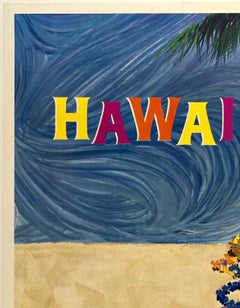 AMERICAN AIRLINES - HAWAII Original Vintage Airline Travel Tourism Poster MCM