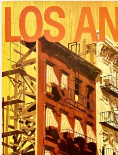 AMERICAN AIRLINES - LOS ANGELES Original Vintage Airline Travel Poster 15" x 21"