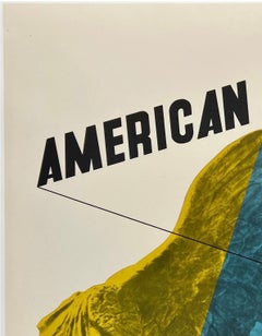 AMERICAN AIRLINES PARIS Original Vintage Airline Reise Tourismus Frankreich Poster