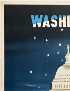 AMERICAN AIRLINES - WASHINGTON: Poster originale d'epoca dedicato ai viaggi aerei e al turismo