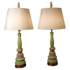 American Aladdin Alacite Glass Lotus Flower-inspired Lamps