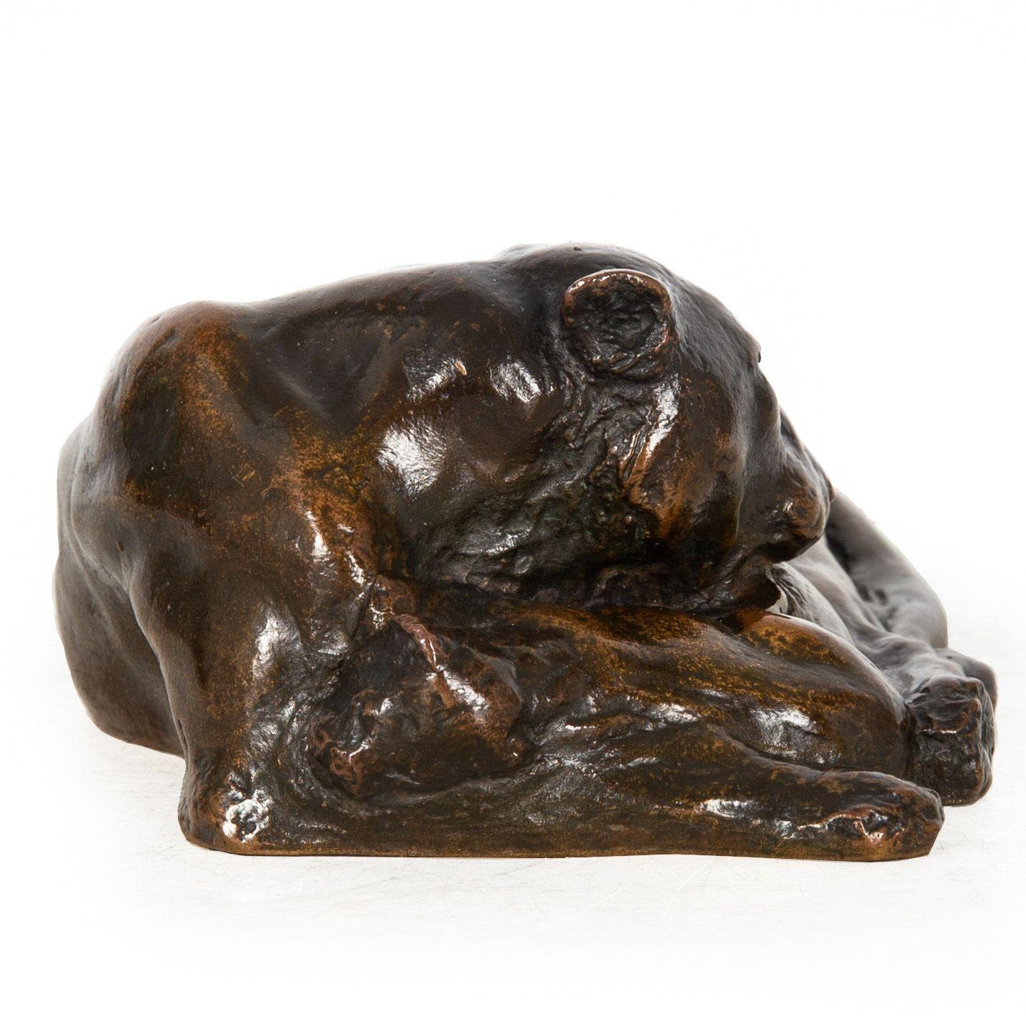 Modern American Anna Vaughn Hyatt Huntington “Lioness and Cubs” Bronze Sculpture For Sale