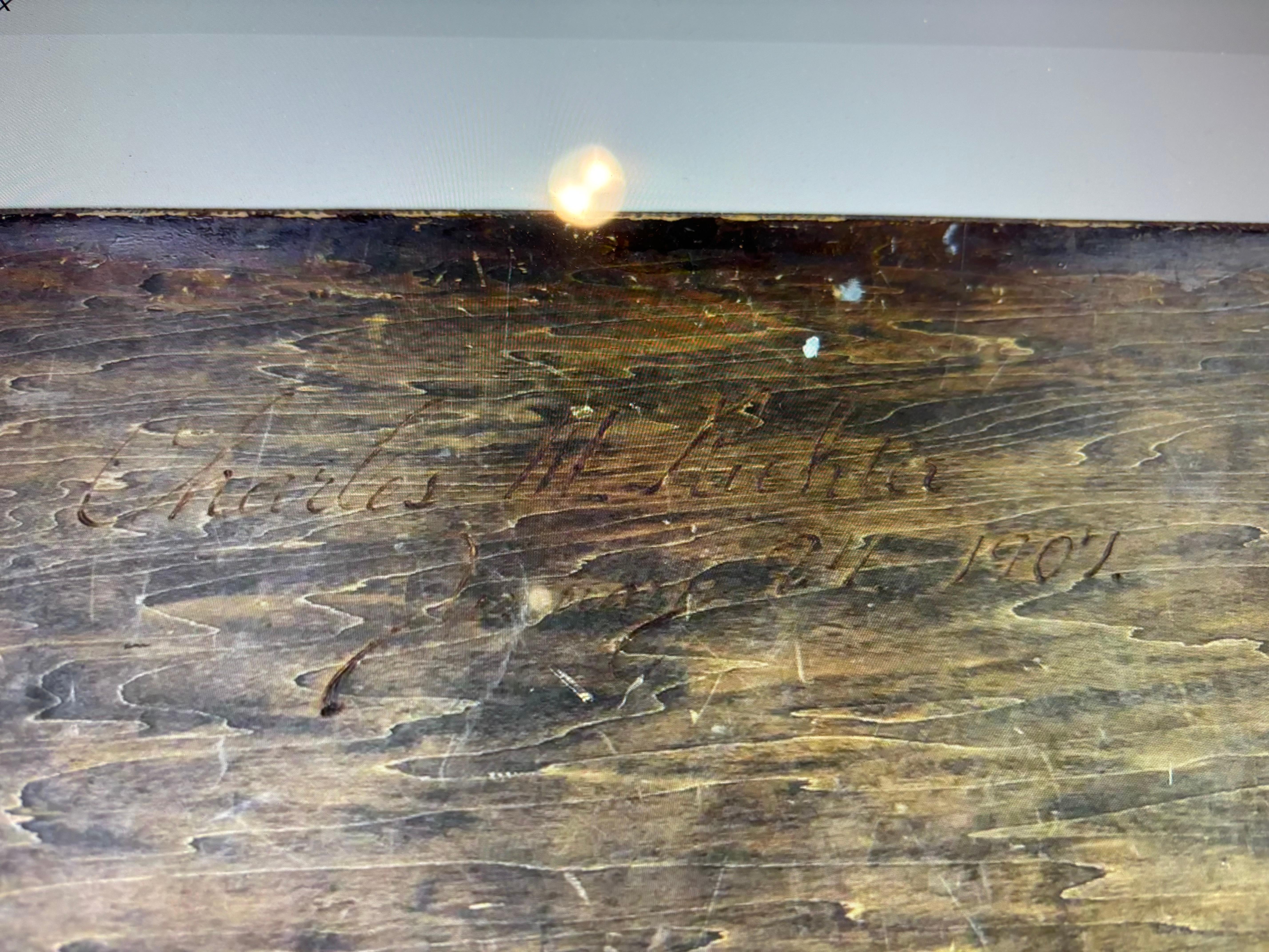 Cassapanca americana d'epoca con pirografia di api e papaveri, 1910 in vendita 8