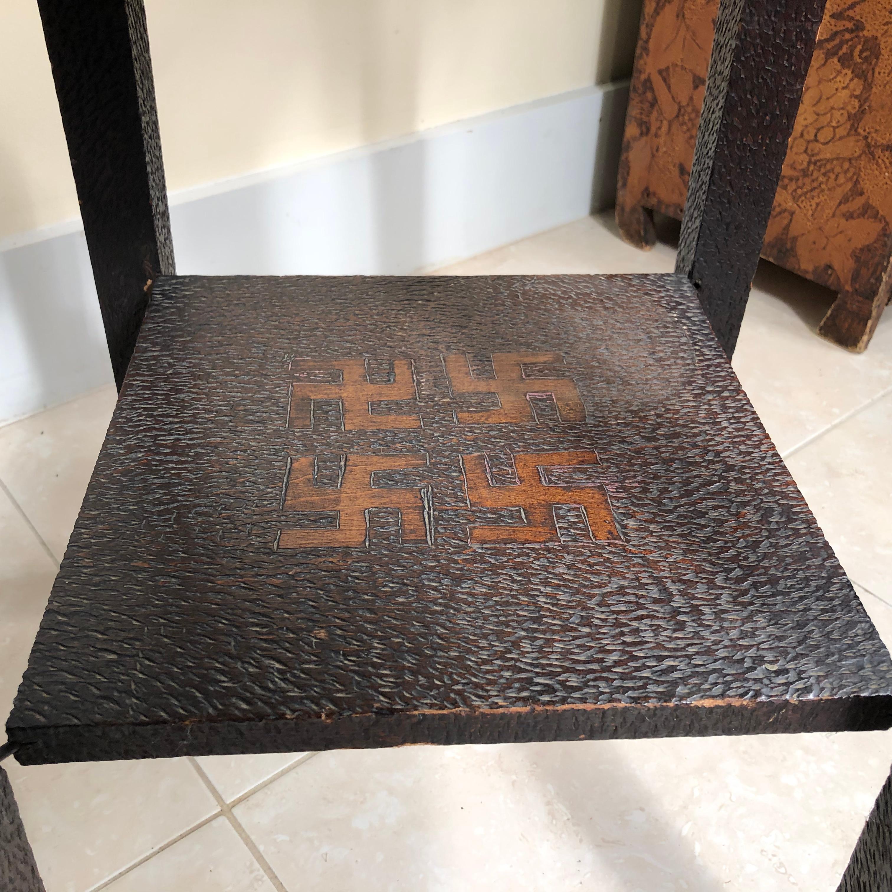 20th Century Antique Arts Crafts Native American End Table 1910 For Sale