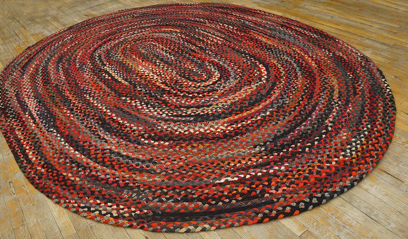 Hand-Woven 1930s American Braided Rug ( 8' 9