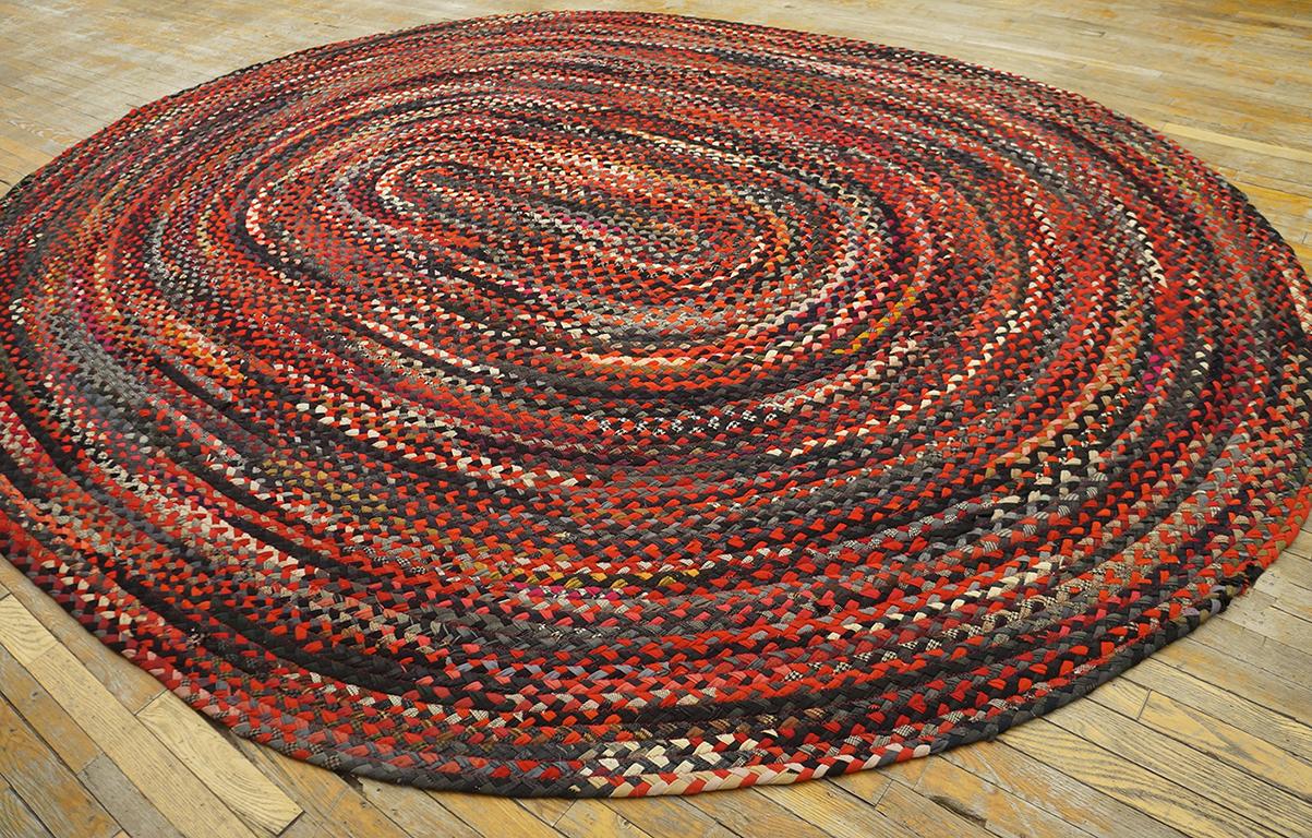 Early 20th Century 1930s American Braided Rug ( 8' 9