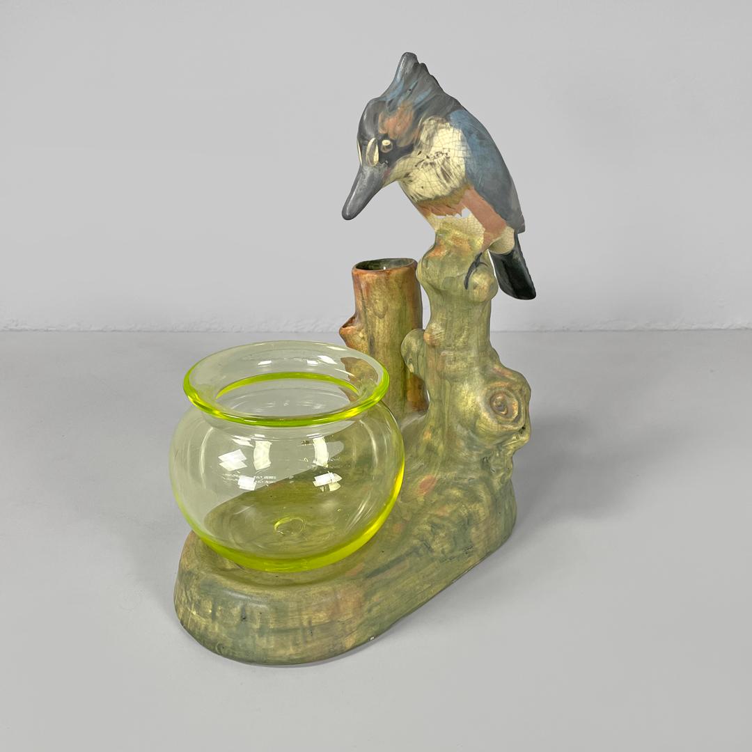 Ceramic American antique ceramic glass ornamental aquarium Weller Loranger, early 1900s For Sale