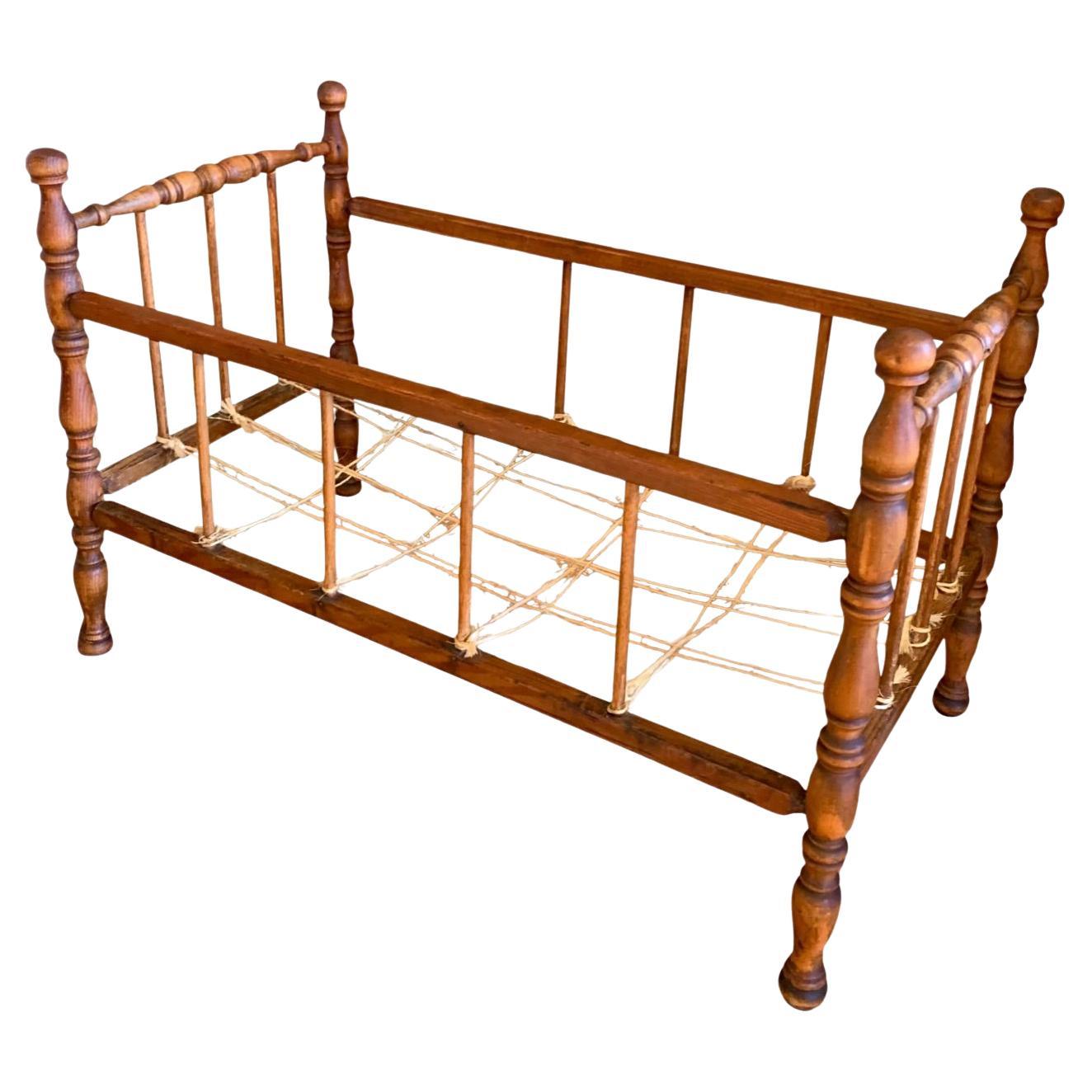American Antique Doll’s Bed, 19th Century For Sale