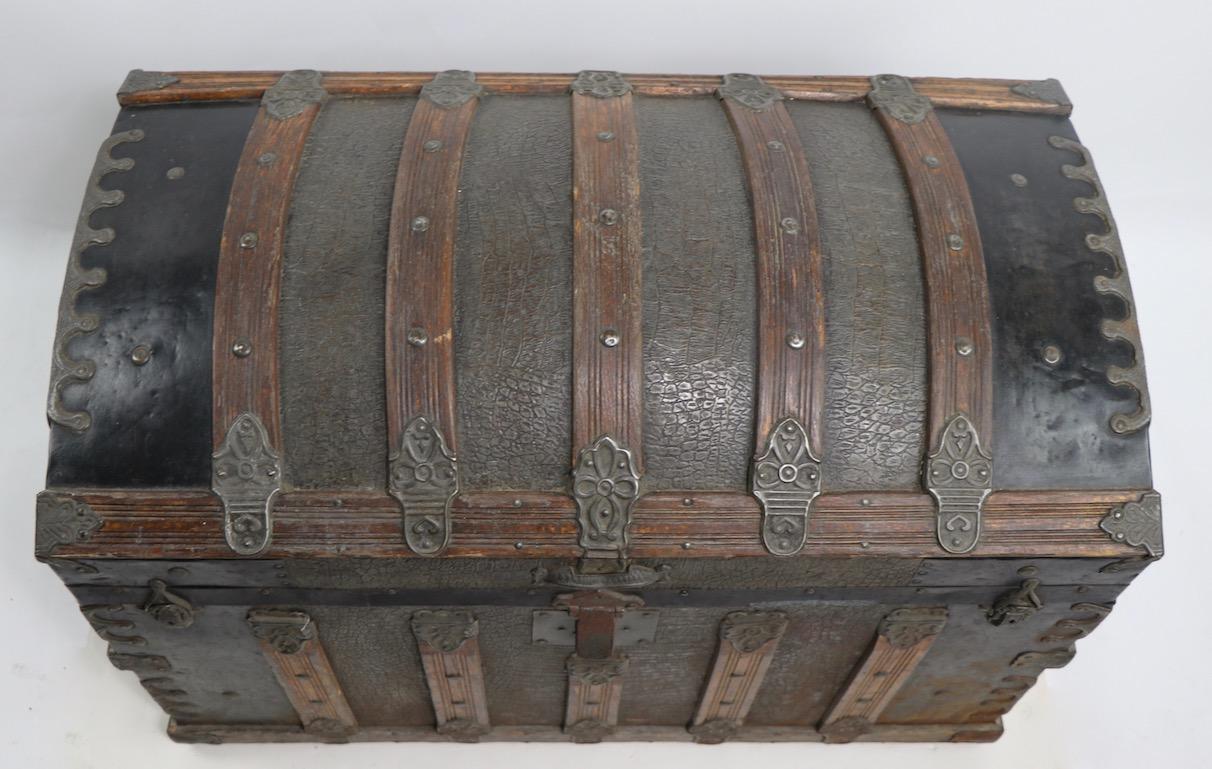 19th Century American Antique Dome Top Trunk