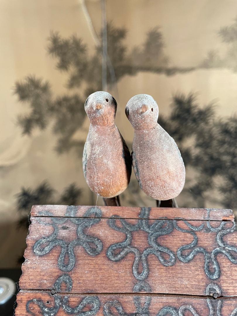 20th Century American Antique Outsider Art Hand Carved Folk Art Birds House   For Sale