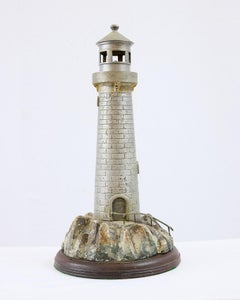 American Antique Lighthouse Sculpture Lamp, Circa 1910