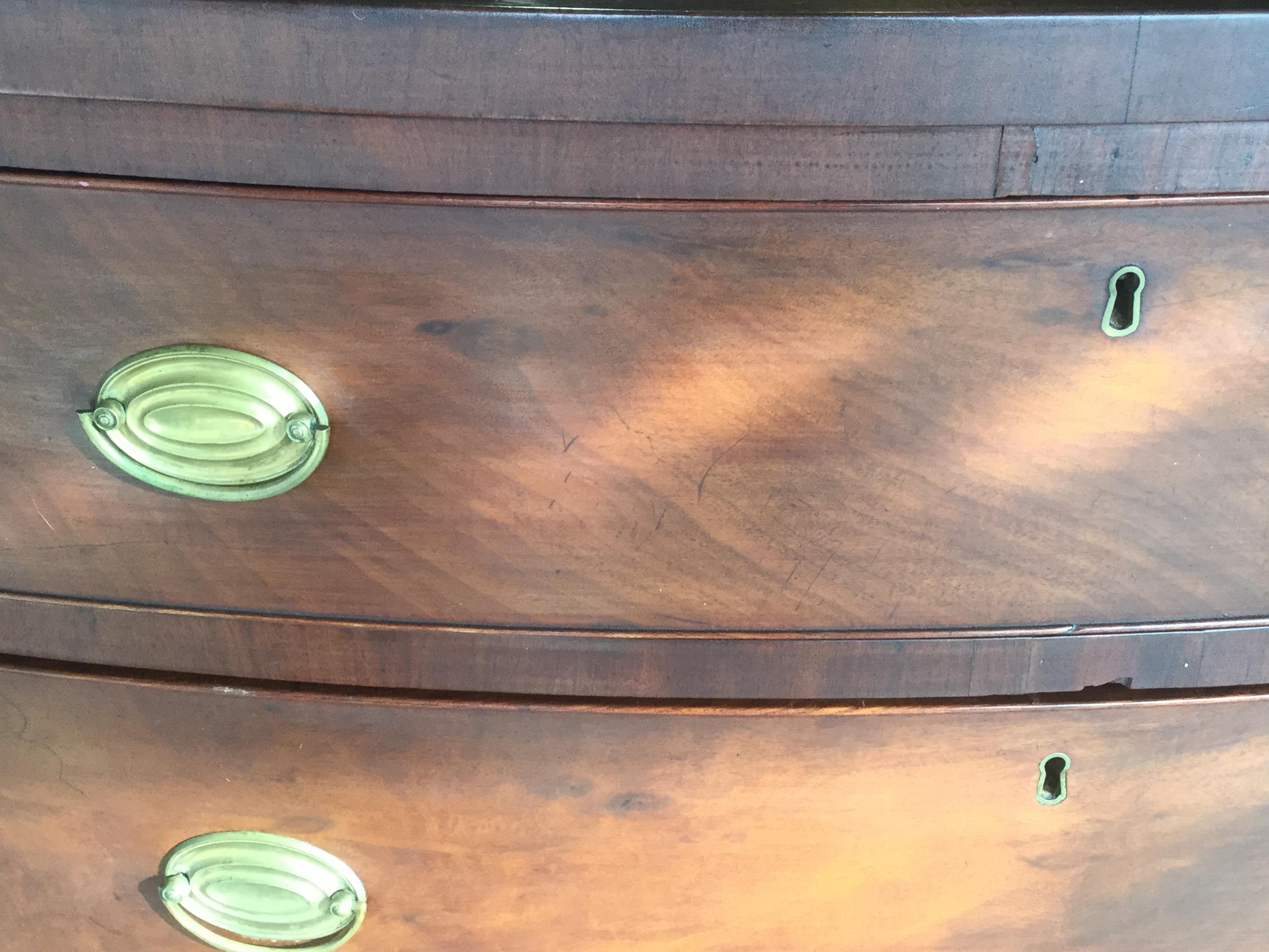 American Colonial American Antique Mahogany Chest of Drawers For Sale