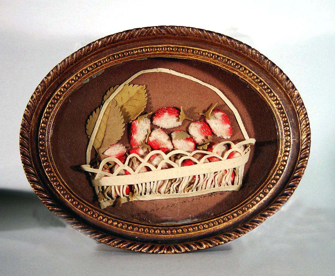 American Applique Picture of a Basket of Strawberries For Sale 2