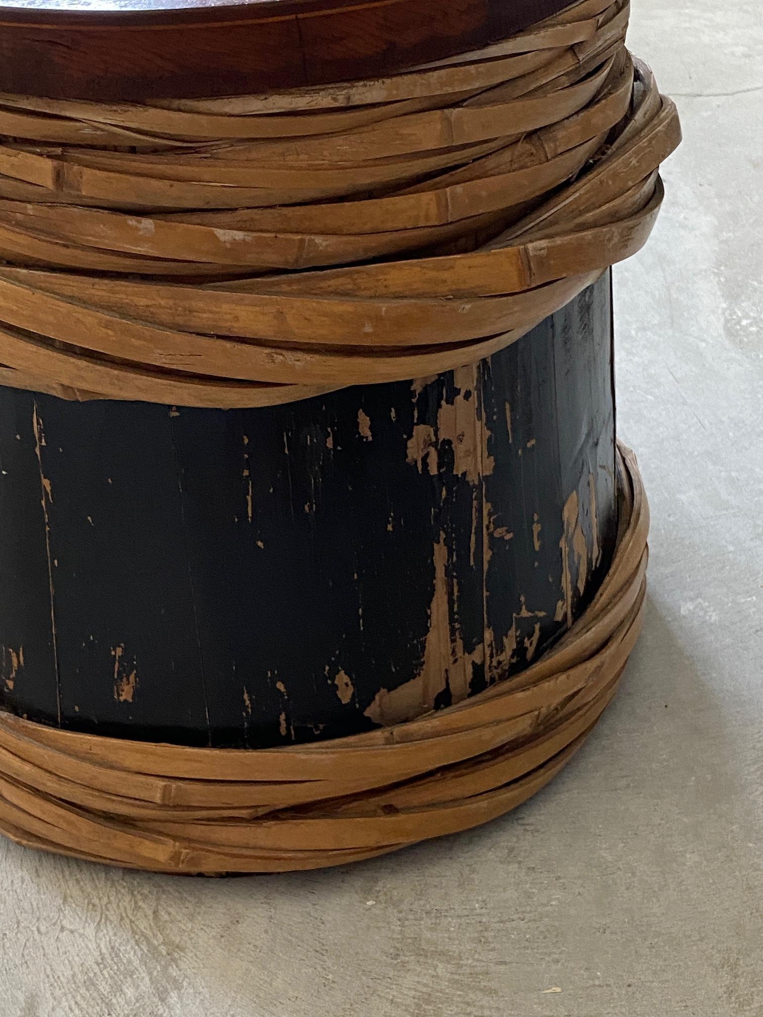 American Architect, Stools, Black-Painted Wood, Teak, Bamboo, 1950s, America In Fair Condition In High Point, NC