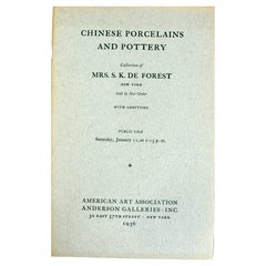 American Art Association Mme S. K.K. DE Forest Porcelaines et poteries chinoises