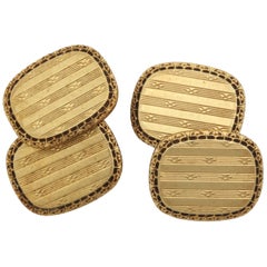 American Art Deco 14 Karat Yellow Gold Cufflinks