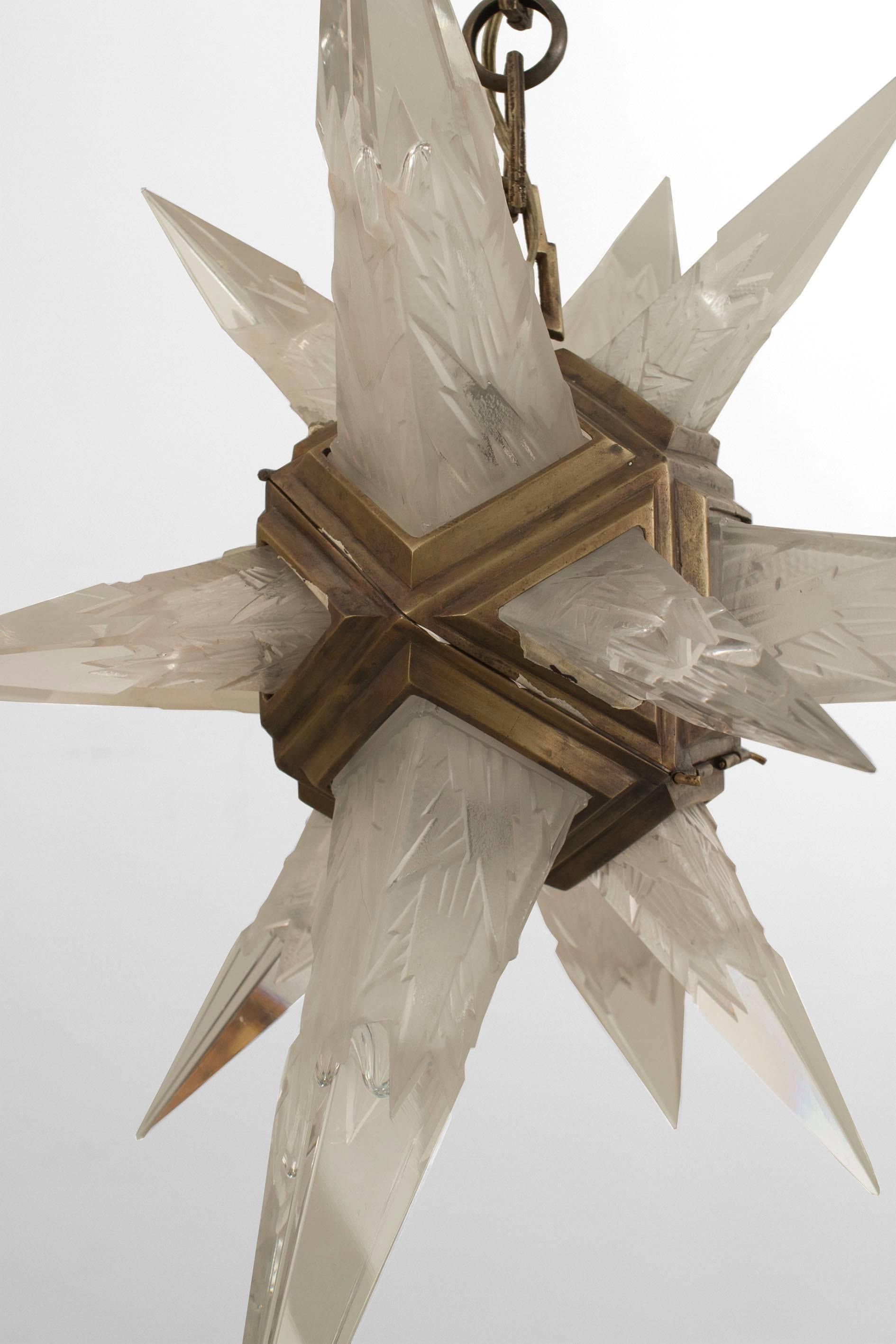 American Art Deco Star Form Chandelier, 1930s In Good Condition In New York, NY